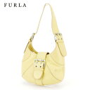 【冬SALE30%OFFクーポン】フルラ ショルダーバッグ ワンショルダー バッグ ベルトデザイン イエロー ベージュ シルバー レザー FURLA 【フルラ】 D2061S 【中古】