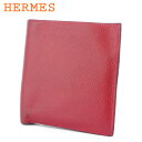 【春の大感謝祭 30％OFF】エルメス 二つ折り 財布 レディース メンズ レッド レザー HERMES 【エルメス】 T9946S 【中古】