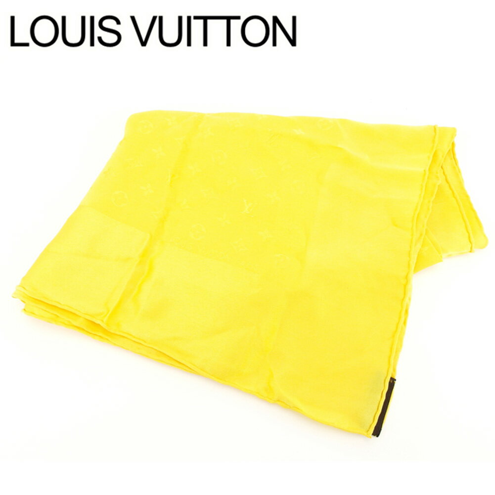 【スプリングセール】ルイヴィトン スカーフ モノグラム イエロー Louis Vuitton レディース プレゼント 贈り物 オシャレ 大人 ファッション 【ルイ・ヴィトン】 T12687 【中古】