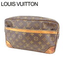 【中古】 ルイヴィトン セカンドバッグ クラッチバッグ コンピエーニュ28 モノグラム ブラウン PVC×レザ-M51845Louis Vuitton レディース プレゼント 贈り物 1点物 人気 良品 ブランド 迅速発送 オシャレ 大人 在庫処分 ファッション 【送料無料】 T14352 .