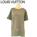 【スプリングセール】ルイ ヴィトン カットソー 半袖 トップス ♯Mサイズ メッシュ グリーン 綿 コットン Louis Vuitton 【ルイ・ヴィトン】 F...