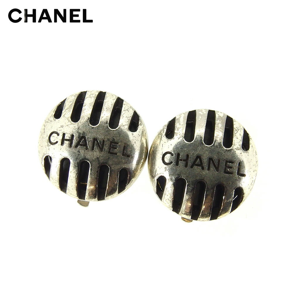 【冬SALE30%OFFクーポン】シャネル イヤリング アクセサリー オールドシャネル ロゴ シルバー シルバー金具 CHANEL 【シャネル】 T9646S 【中古】