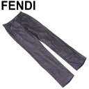 【スプリングセール】フェンディ パンツ ストレート ボトムス ♯40サイズ レザー ブラック レザー FENDI 【フェンディ】 T9679S 【中古】