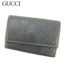 【春の大感謝祭 30％OFF】グッチ キーケース 6連キーケース グッチシマ グレー 灰色 ゴールド レザー GUCCI 【グッチ】 H588S 【中古】