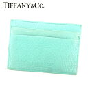 【スプリングセール】ティファニー カードケース カード 名刺入れ ブルー レザー Tiffany&Co. 【ティファニー】 L2432S 【中古】