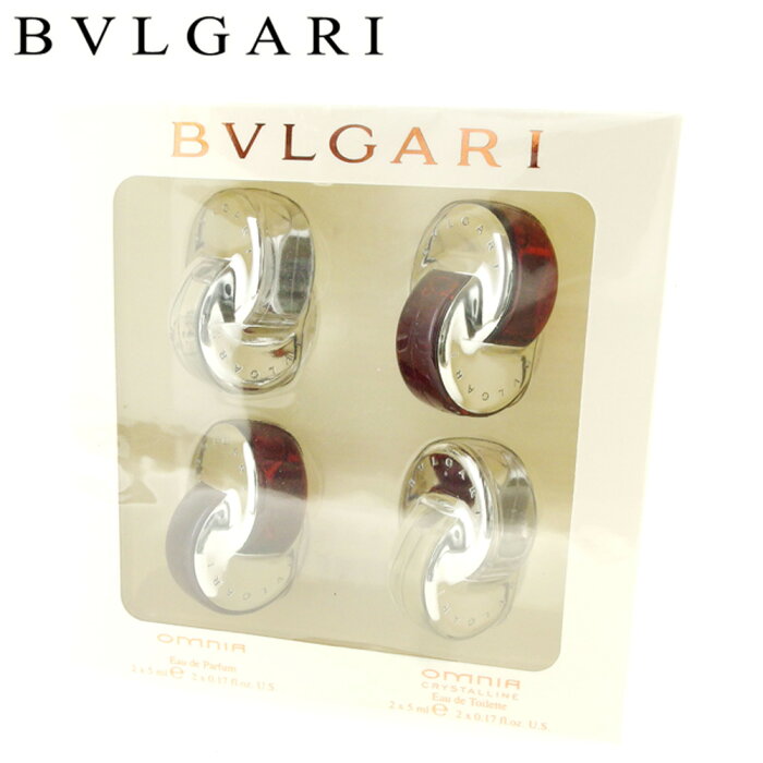 【中古】 ブルガリ 香水 パフューム オムニア オムニアクリスタリン 4点セット シルバー ブラウン 5ml×4BVLGARI レディース プレゼント 贈り物 1点物 人気 良品 春 ブランド 迅速発送 オシャレ 大人 在庫処分 ファッション 【送料無料】 T7715