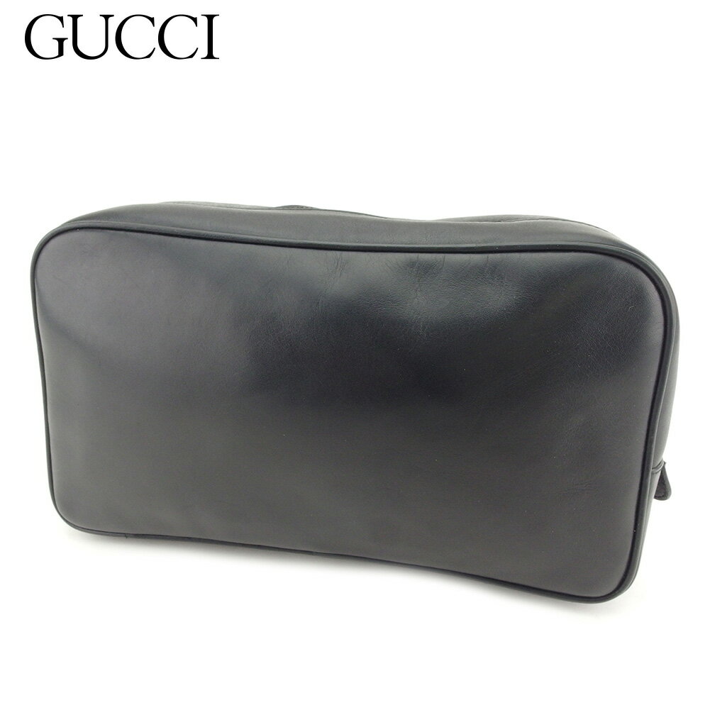 【スプリングセール30％OFF】グッチ クラッチバッグ セカンドバッグ オールドグッチ ダブルG ブラック ゴールド レザー GUCCI セカンドバッグ バック ファッション 収納 バッグ 贈り物 迅速発送 在庫処分 男性 女性 秋 1点物 【グッチ】 T7728S 【中古】