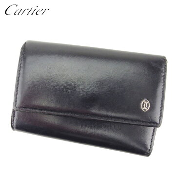 【中古】 カルティエ キーケース 6連キーケース パシャ ブラック シルバー レザーCartier レディース プレゼント 贈り物 1点物 人気 良品 秋 迅速発送 オシャレ 大人 在庫処分 ファッション 【カルティエ】 D1968