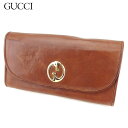 【春の大感謝祭 30％OFF】グッチ 長財布 L字ファスナー ダブルG ブラウン ゴールド レザー GUCCI 長サイフ サイフ 収納 財布 ユニセックス 小物 【グッチ】 T8627 【中古】