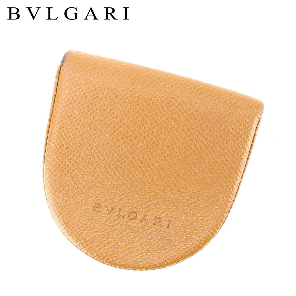 【スプリングセール30％OFF】ブルガリ コインケース ケース 小銭入れ 馬蹄型 ライトブラウン レザーBVLGARI レディース プレゼント 贈り物 オシャレ 大人 ファッション 【ブルガリ】 T8640 【中古】