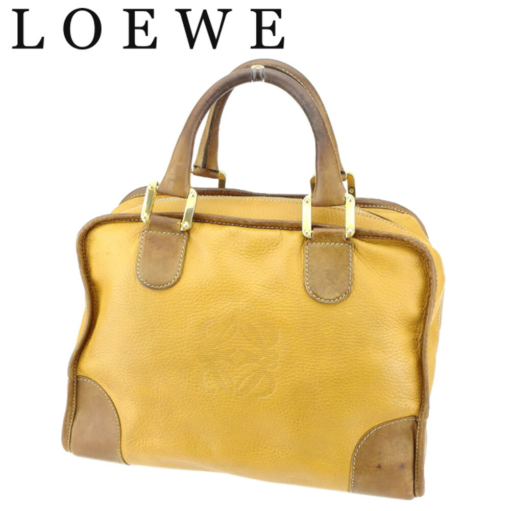 【スプリングセール30％OFF】ロエベ ボストンバッグ ミニボストンバッグ アマソナ32 アナグラム ベージュ レザー LOEWE バック 収納 旅行 バッグ 【ロエベ】 T8928 【中古】