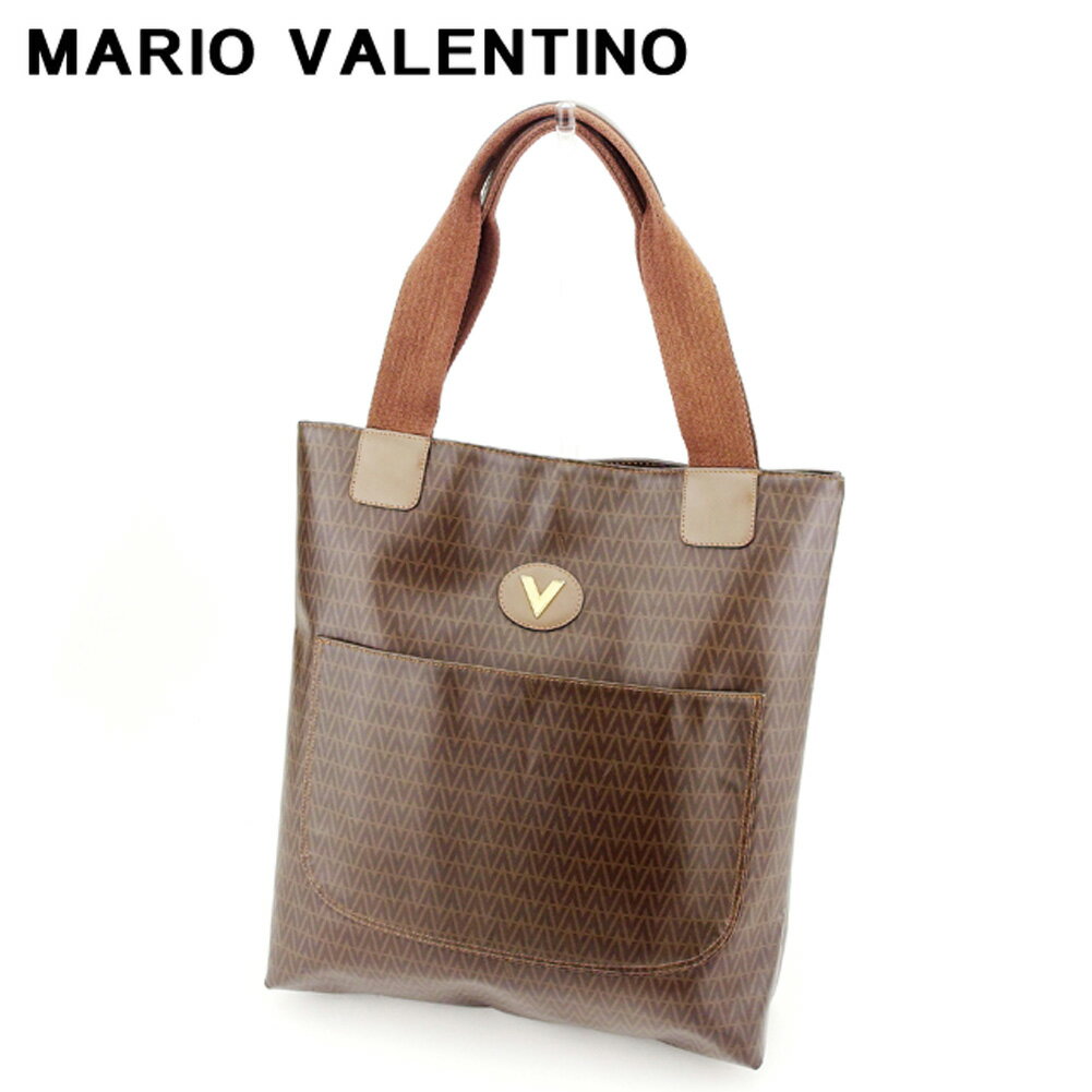 【スプリングセール30％OFF】マリオ ヴァレンティノ トートバッグ セカンドバッグ ブラウン PVC×レザー MARIO VALENTINO 【マリオ ヴァレンティノ】 H667S 【中古】