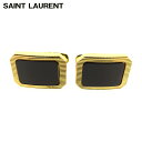 【スプリングセール】サンローラン カフス カフリンクス スウィヴル式 スクエア ゴールド ブラック ゴールド金具SAINT LAURENT レディース プレゼン...