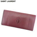 【スプリングセール】サンローラン 長財布 ファスナー付き 財布 YSLロゴ ボルドー レザー SAINT LAURENT 【サンローラン】 D2028S 【中古】(4)