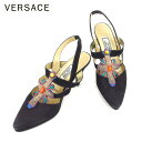 【スプリングセール30％OFF】ジャンニ ヴェルサーチ パンプス シューズ 靴 #36ハーフ ラインストーン ブラック スエードGIANNI VERSACE レディース プレゼント 贈り物 オシャレ 大人 ファッション 【ジャンニ ヴェルサーチ】 G1382 【中古】