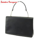 【春の大感謝祭 30％OFF】サルヴァトーレ フェラガモ ハンドバッグ ブラック レザー Salvatore Ferragamo 【フェラガモ】 Q555S 【中古】