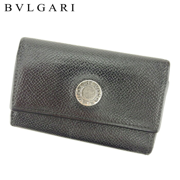 【中古】 ブルガリ キーケース 4連キーケース ブルガリブルガリ ブラック レザー BVLGARI 【ブルガリ】 P827