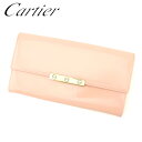 【春の大感謝祭 30％OFF】カルティエ 長財布 ファスナー付き 長財布 ラブコレクション ピンク レザー Cartier 【カルティエ】 T7679S 【中古】