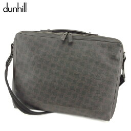 【春の大感謝祭 30％OFF】ダンヒル ビジネスバッグ 2WAYショルダー ブラウン PVC×レザー dunhill バック 仕事 収納 通勤 バッグ 【ダンヒル】 T9056 【中古】