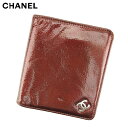【スプリングセール】シャネル 二つ折り 札入れ 二つ折り 財布 ココマーク ボルドー エナメルレザー CHANEL 【シャネル】 T9058S 【中古】