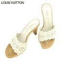 【スプリングセール】ルイ ヴィトン サンダル シューズ 靴 #34 ホワイト 白 レザー Louis Vuitton 【ルイ・ヴィトン】 T9070S 【中古】