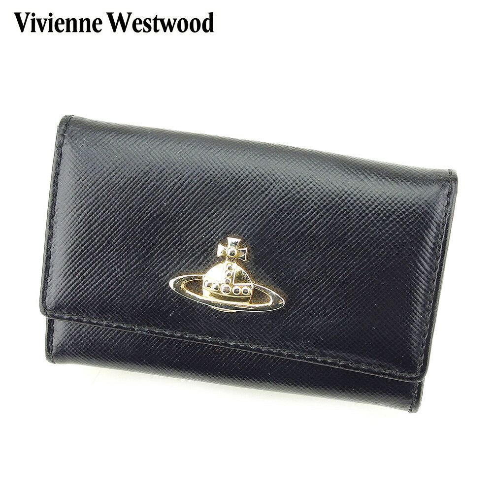 【スプリングセール30％OFF】ヴィヴィアン ウエストウッド 長財布 6連キーケース オーブ ブラック レザー Vivienne Westwood 【ヴィヴィアン・ウエストウッド】 G1323S 【中古】