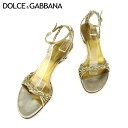 【お買い物マラソン30％OFF】ドルチェ&ガッバーナ サンダル シューズ 靴 #37 ゴールド レザーDOLCE&GABBANA レディース プレゼント 贈り物 オシャレ 大人 ファッション 【ドルチェ&ガッバーナ】 G1357 【中古】