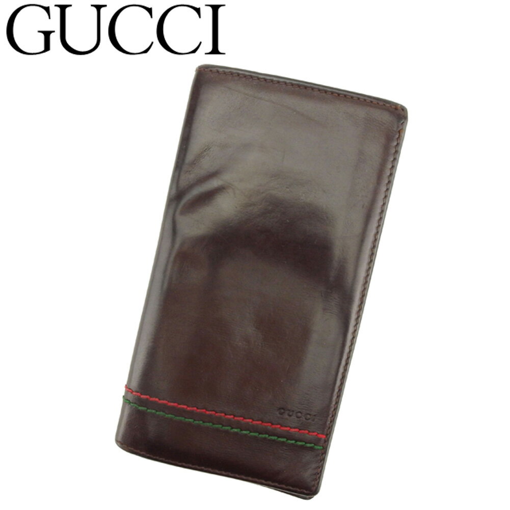 【中古】 グッチ 長札入れ 札入れ シェリーラインステッチ ブラウン レッド グリーン レザー138054GUCCI レディース プレゼント 贈り物 1点物 人気 良品 春 ブランド 迅速発送 オシャレ 大人 在庫処分 ファッション 【送料無料】 F1435 .