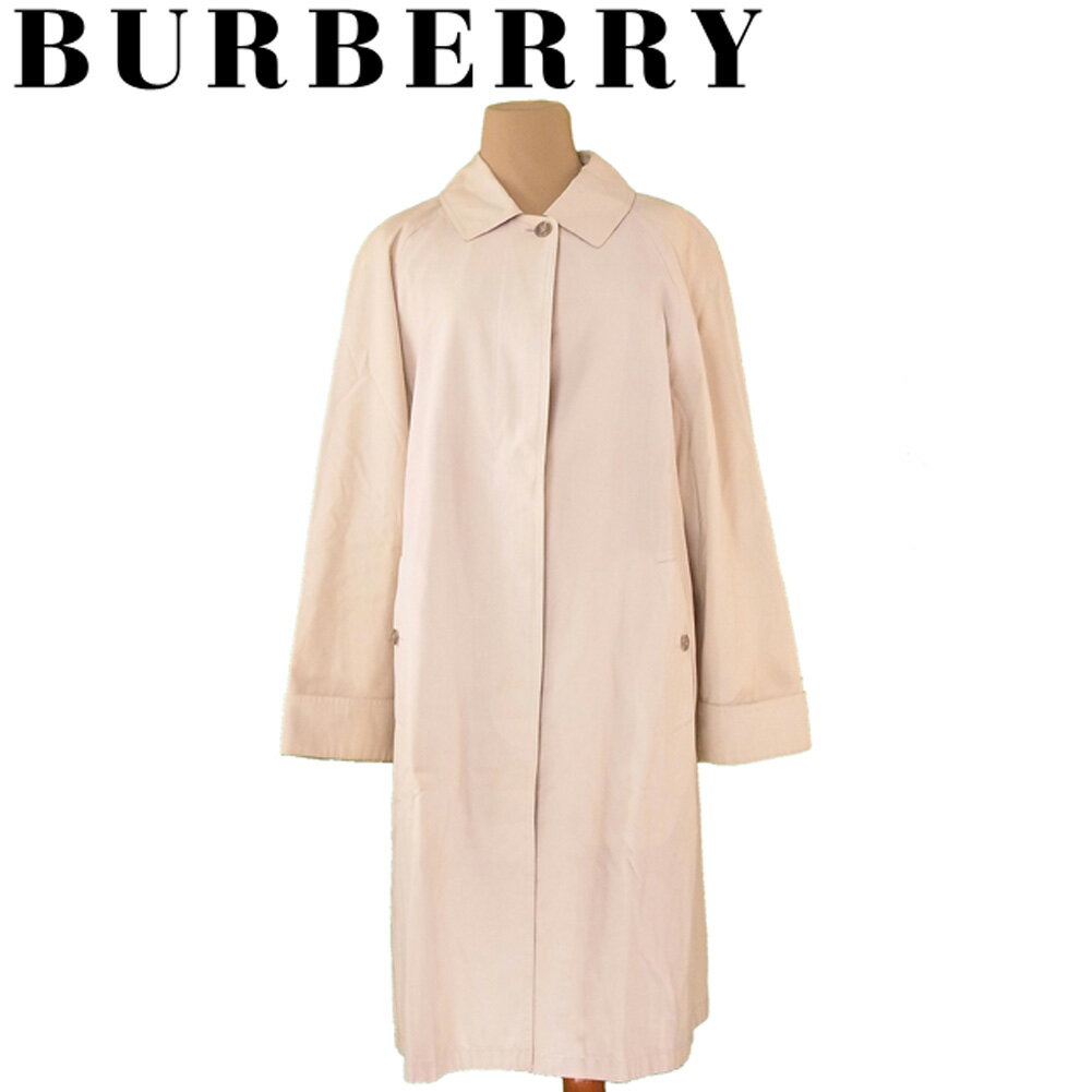 【スプリングセール30％OFF】バーバリー コート シングル ロング ♯9ARサイズ ステンカラー ベージュ コットン 綿 ポリエステル BURBERRY H653S 【中古】