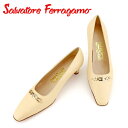 【スプリングセール30％OFF】サルヴァトーレ フェラガモ パンプス シューズ 靴 #6ハーフ ガンチーニ ベージュ レザーSalvatore Ferragamo レディース プレゼント 贈り物 オシャレ 大人 ファッション 【フェラガモ】 L2761 【中古】