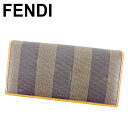 【春の大感謝祭 30％OFF】フェンディ 長財布 ファスナー付き 財布 ペカン ベージュ ブラック ゴールド PVC×レザー FENDI 【フェンディ】 T9522S 【中古】