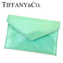 【スプリングセール】ティファニー 名刺入れ カードケース カード ブルー エナメルレザー Tiffany&Co. 【ティファニー】 F1467S 【中古】