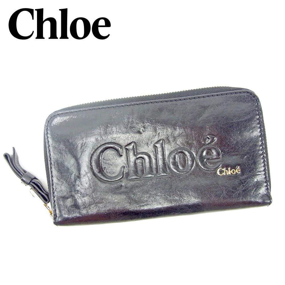 【スプリングセール30％OFF】クロエ 長財布 ラウンドファスナー ブラック レザー Chloe 【クロエ】 G1392S 【中古】