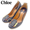 【春の大感謝祭 30％OFF】クロエ パンプス シューズ 靴 #36 ベルトモチーフ ブラック レザーChloe レディース プレゼント 贈り物 オシャレ 大人 ファッション 【クロエ】 G1401 【中古】