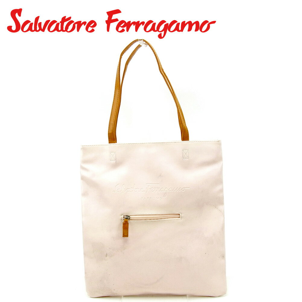 【スプリングセール30％OFF】サルヴァトーレ フェラガモ トートバッグ ワンショルダー ピンク ブラウン レザー Salvatore Ferragamo 【フェラガモ】 G1405S 【中古】