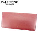 【ウィンターSALE 30%OFF】ヴァレンティノ ガラヴァーニ 長札入れ 札入れ Vマーク ボルドー レザー VALENTINO GARAVANI 【ヴァレンティノ ガラヴァーニ】 P901S 【中古】