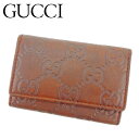 【春の大感謝祭 30％OFF】グッチ キーケース グッチシマ ブラウン ゴールド レザー GUCCI 【グッチ】 P906S 【中古】