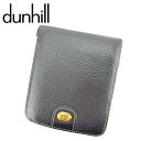 【春の大感謝祭 30％OFF】ダンヒル 二つ折り 財布 ロゴプレート ブラック ゴールド レザー dunhill 二つ折りサイフ 財布 サイフ 収納 財布 ユニセックス 小物 【ダンヒル】 P919 【中古】