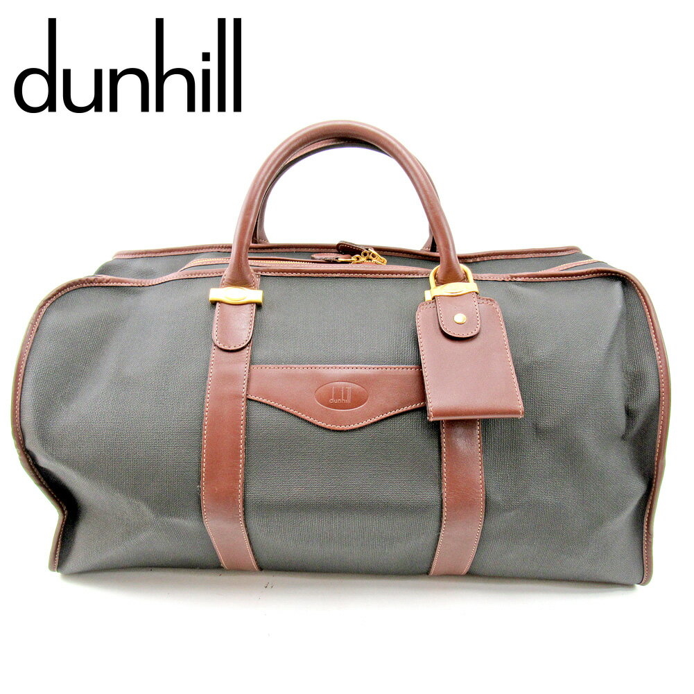 【スプリングセール30％OFF】ダンヒル ボストンバッグ 旅行用バッグ ブラック ブラウン PVC×レザー dunhill バック 収納 旅行 バッグ 【ダンヒル】 T9810 【中古】