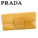 【春の大感謝祭 30％OFF】プラダ 長財布 ファスナー付き 長財布 ベージュ レザー PRADA 【プラダ】 T9862S 【中古】