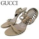 【春の大感謝祭 30％OFF】グッチ サンダル シューズ 靴 ブラウン レザー Gucci 【グッチ】 T9868S 【中古】