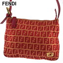 【スプリングセール30％OFF】フェンディ ハンドバッグ ポーチバッグ レディース ズッキーノ レッド ゴールド キャンバス×レザー FENDI T19870 【中古】