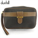 【Rakuten Fashion THE SALE】ダンヒル クラッチバッグ セカンドバッグ メンズ ヘリンボーン ブラック ブラウン ゴールド PVC×レザー dunhill 【ダンヒル】 H738 【中古】