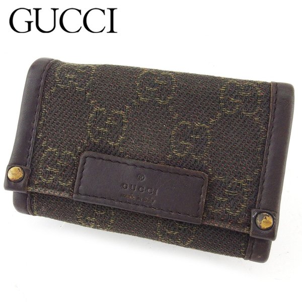 【スプリングセール30％OFF】グッチ キーケース 6連キーケース レディース メンズ GG柄 ブラウン キャンバス×レザー GUCCI 【グッチ】 I598 【中古】