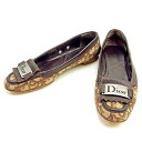 【スプリングセール】ディオール フラットシューズ #36 12 ヴィンテージ トロッター ボルドー×ベージュ キャンバス×レザー Dior 【ディオール】 T1212S 【中古】(4)