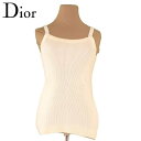 【スプリングセール】ディオール キャミソール インナー ♯Lサイズ リブ ニット ベージュ コットン綿100%Dior レディース プレゼント 贈り物 オシャレ...