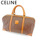 【スプリングセール】セリーヌ ボストンバッグ ハンドバッグ トラベルバッグ マカダム ブラウン ベージュ ゴールド PVC×レザー CELINE 【セリーヌ】 T9434S 【中古】(4)
