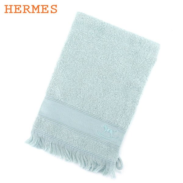 【スプリングセール30％OFF】エルメス ポーチ 化粧ポーチ 巾着 パイル ブルー 綿100%HERMES レディース プレゼント 贈り物 オシャレ 大人 ファッション 【エルメス】 L2621 【中古】