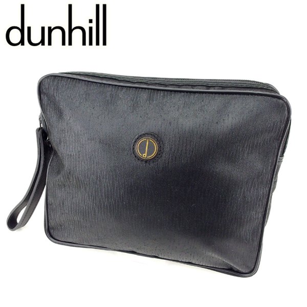 【スプリングセール30％OFF】ダンヒル クラッチバッグ セカンドバッグ ブラック キャンバス×レザー dunhill 【ダンヒル】 Q506S 【中古】