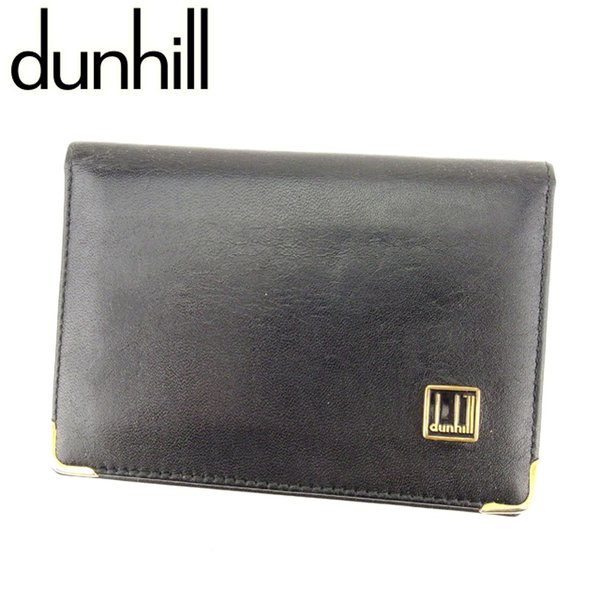 【スプリングセール30％OFF】ダンヒル カードケース カード 名刺入れ ブラック レザーdunhill レディース プレゼント 贈り物 オシャレ 大人 ファッション 【ダンヒル】 Q547 【中古】